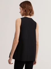 Ted Baker Black Icana Drape Detail Sleeveless Top - Image 2 of 5