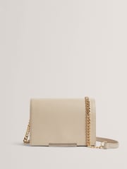 Ted Baker White Rousen Bar Detail Leather Crossbody Bag - Image 1 of 3