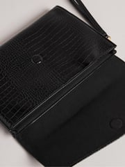 Ted Baker Black Crocey Croc Effect Envelope Pouch - Image 4 of 5