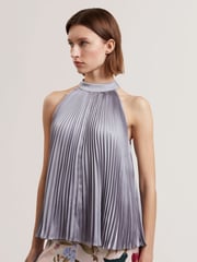 Ted Baker Purple Mamiia Super Pleated Sleeveless Top - Image 1 of 6
