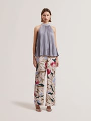 Ted Baker Purple Mamiia Super Pleated Sleeveless Top - Image 3 of 6