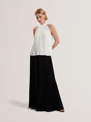 Ted Baker White Mamiia Super Pleated Sleeveless Top - Image 2 of 6