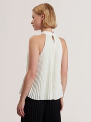 Ted Baker White Mamiia Super Pleated Sleeveless Top - Image 5 of 6