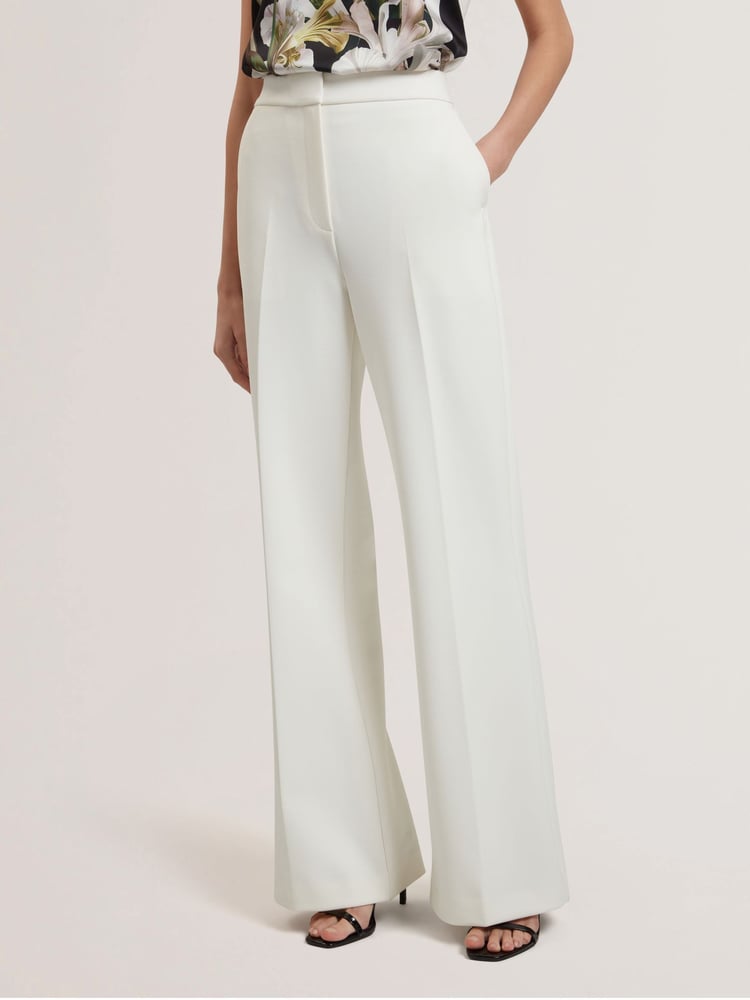 Ted Baker White Indriv-High Waisted Flare Trousers - Image 2 of 6