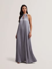 Ted Baker Purple Akala Pleated V-Neck Maxi Dress - Image 1 of 5