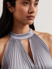 Ted Baker Purple Akala Pleated V-Neck Maxi Dress - Image 2 of 5
