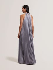 Ted Baker Purple Akala Pleated V-Neck Maxi Dress - Image 3 of 5