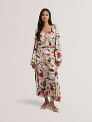 Ted Baker Pink Candici Frill Detail Midi Skirt - Image 1 of 6