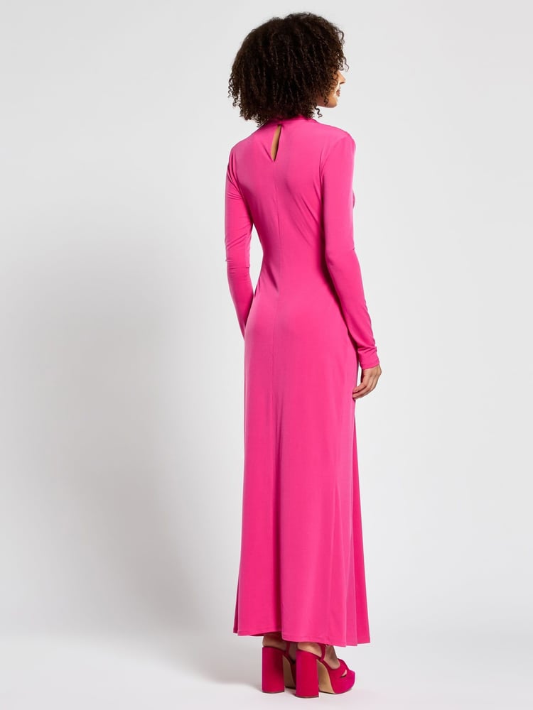 Daska Pink Chara Maxi Dress With Long Sleeves And Ruched Detail - Image 2 of 4