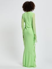 Daska Green Circe Maxi Dress With Long Sleeves And Ruffle Details - Image 2 of 4
