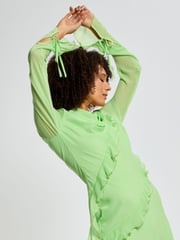 Daska Green Circe Maxi Dress With Long Sleeves And Ruffle Details - Image 3 of 4