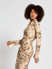 Daska Brown Scorpio Maxi Wrap Dress With Long Sleeves - Image 2 of 4