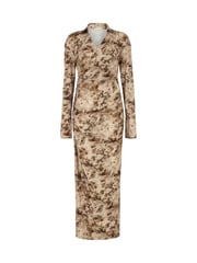 Daska Brown Scorpio Maxi Wrap Dress With Long Sleeves - Image 4 of 4