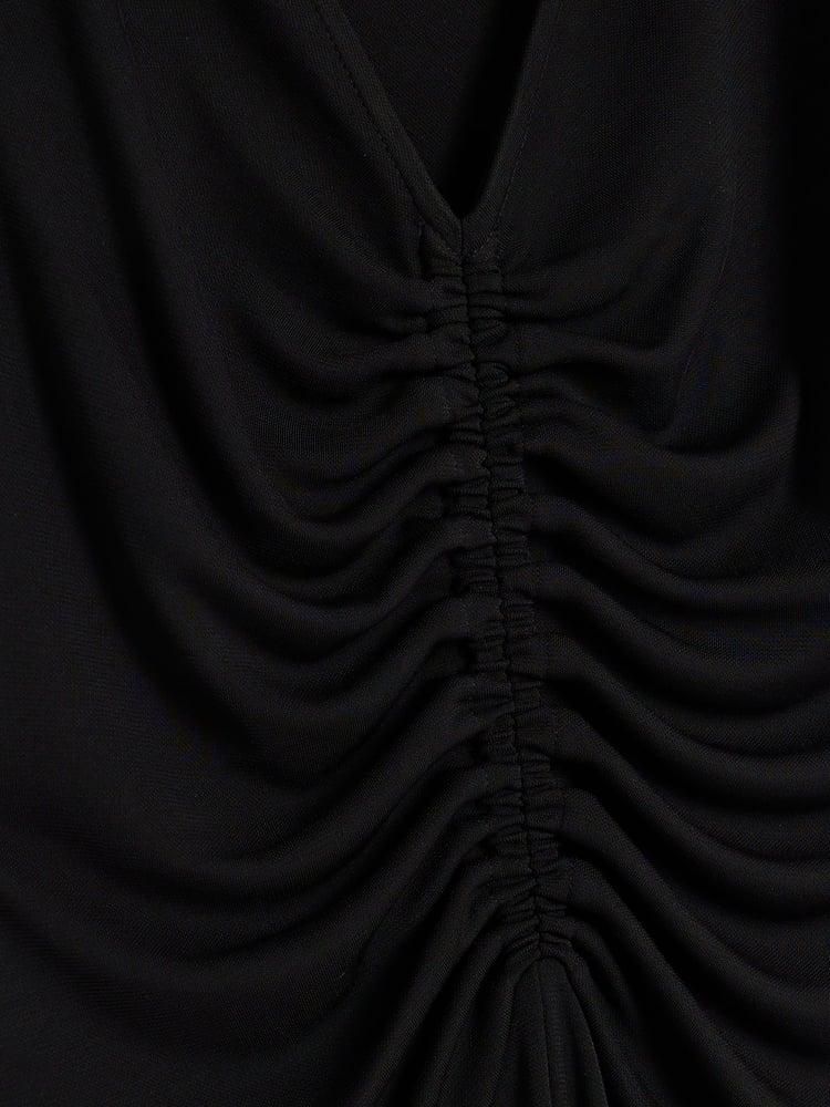 River Island Black Ruched Front Maxi Dress - Image 5 of 5