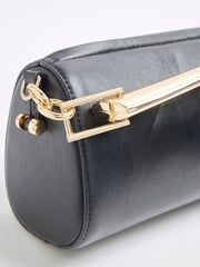 River Island Black Metal Handle Cylinder Bag - Image 4 of 6