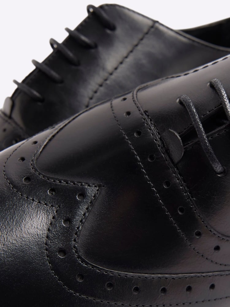 River Island Black Wide Fit Brogues Shoes - Image 6 of 6