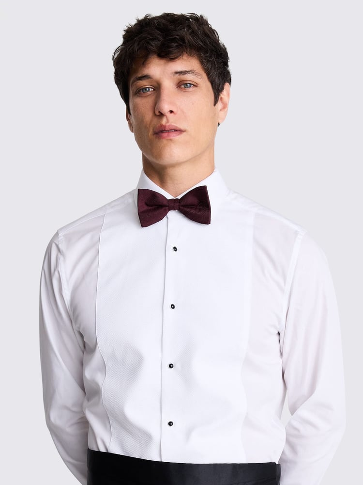 MOSS Red Black Silk Paisley Ready Bow Tie - Image 2 of 2