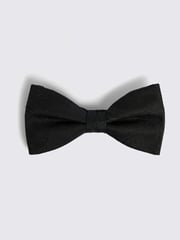 MOSS Black Black Silk Paisley Ready Bow Tie - Image 1 of 2