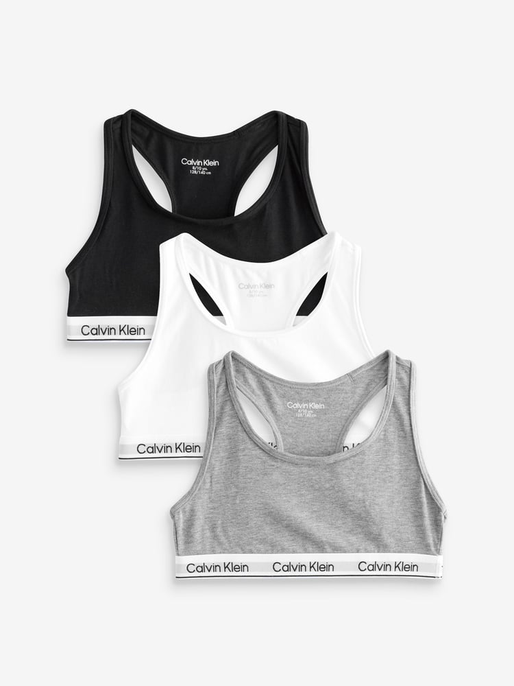 Calvin Klein Black Modern Cotton Bralette 3 pack - Image 1 of 4