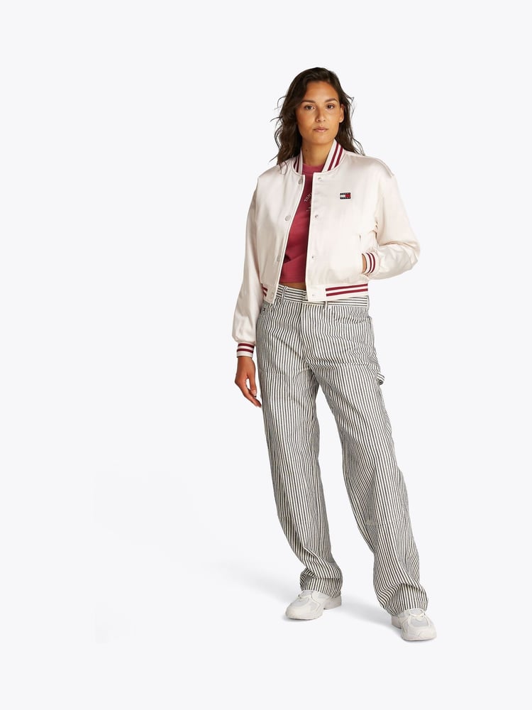 Tommy Jeans White Satin Coach Jacket - Image 2 of 7