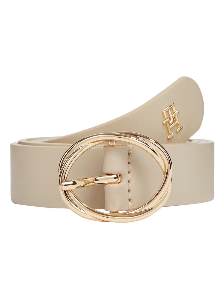 Tommy Hilfiger Cream Chic Leather Belt - Image 1 of 1