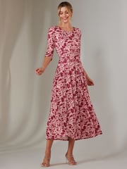 Jolie Moi Pink Goldie 3/4 Sleeve Jersey Maxi Dress - Image 5 of 7