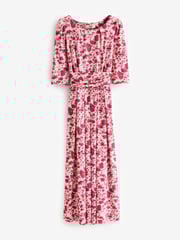 Jolie Moi Pink Goldie 3/4 Sleeve Jersey Maxi Dress - Image 7 of 7