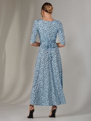 Jolie Moi Blue Light Enya 3/4 Sleeve Jersey Midaxi Dress - Image 2 of 6