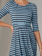 Jolie Moi Blue Dark Enya 3/4 Sleeve Jersey Midaxi Dress - Image 3 of 6
