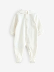 Moschino Cream Baby Logo Sleepsuit With Giftbox - Image 2 of 4