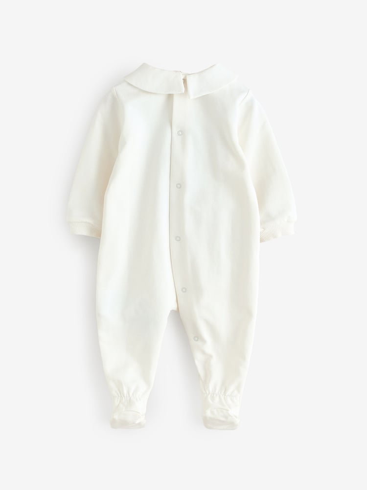 Moschino Cream Baby Logo Sleepsuit With Giftbox - Image 2 of 4