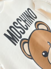 Moschino Cream Baby Logo Sleepsuit With Giftbox - Image 4 of 4