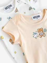 Moschino Natural Baby Logo Bodysuits 2 Pack With Giftbox - Image 5 of 6