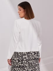 Live Unlimited Cream Cropped Peplum Blazer - Image 5 of 5