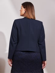 Live Unlimited Blue Cropped Peplum Blazer - Image 4 of 4