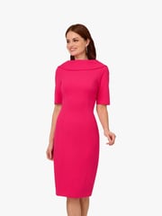 Adrianna Papell Pink Roll Neck Sheath With V Back Dress - Image 1 of 6