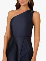 Adrianna Papell Blue Studio One Shoulder Mikado Gown - Image 4 of 6