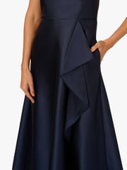 Adrianna Papell Blue Studio One Shoulder Mikado Gown - Image 5 of 6