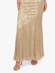 Adrianna Papell Gold Foil Leaf Mermaid Gown - Image 5 of 6
