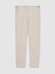 Reiss Oatmeal/White Kai Slim-Fit Pinstripe Suit Trousers - Image 2 of 7