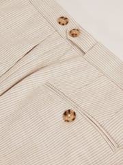 Reiss Oatmeal/White Kai Slim-Fit Pinstripe Suit Trousers - Image 7 of 7