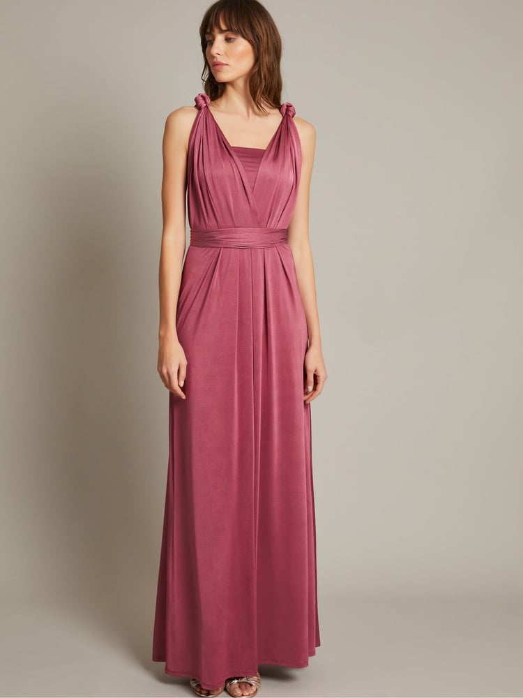 Monsoon Pink Thea Multiway Bridesmaid Dress - Image 1 of 4