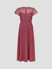 Monsoon Pink Monica Lace Midi Dress - Image 5 of 5