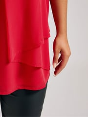 Yours Curve Red London Layered Top - Image 3 of 6