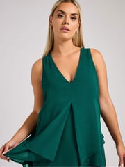 Yours Curve Green London Layered Top - Image 4 of 6