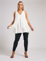 Yours Curve White London Layered Top - Image 1 of 6