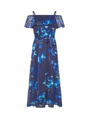 Yours Curve Blue London Ruffle Maxi Dress - Image 6 of 6
