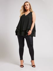 Yours Curve Black London Layered Top - Image 2 of 5