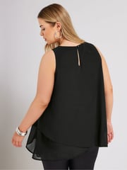 Yours Curve Black London Layered Top - Image 3 of 5