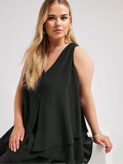 Yours Curve Black London Layered Top - Image 4 of 5